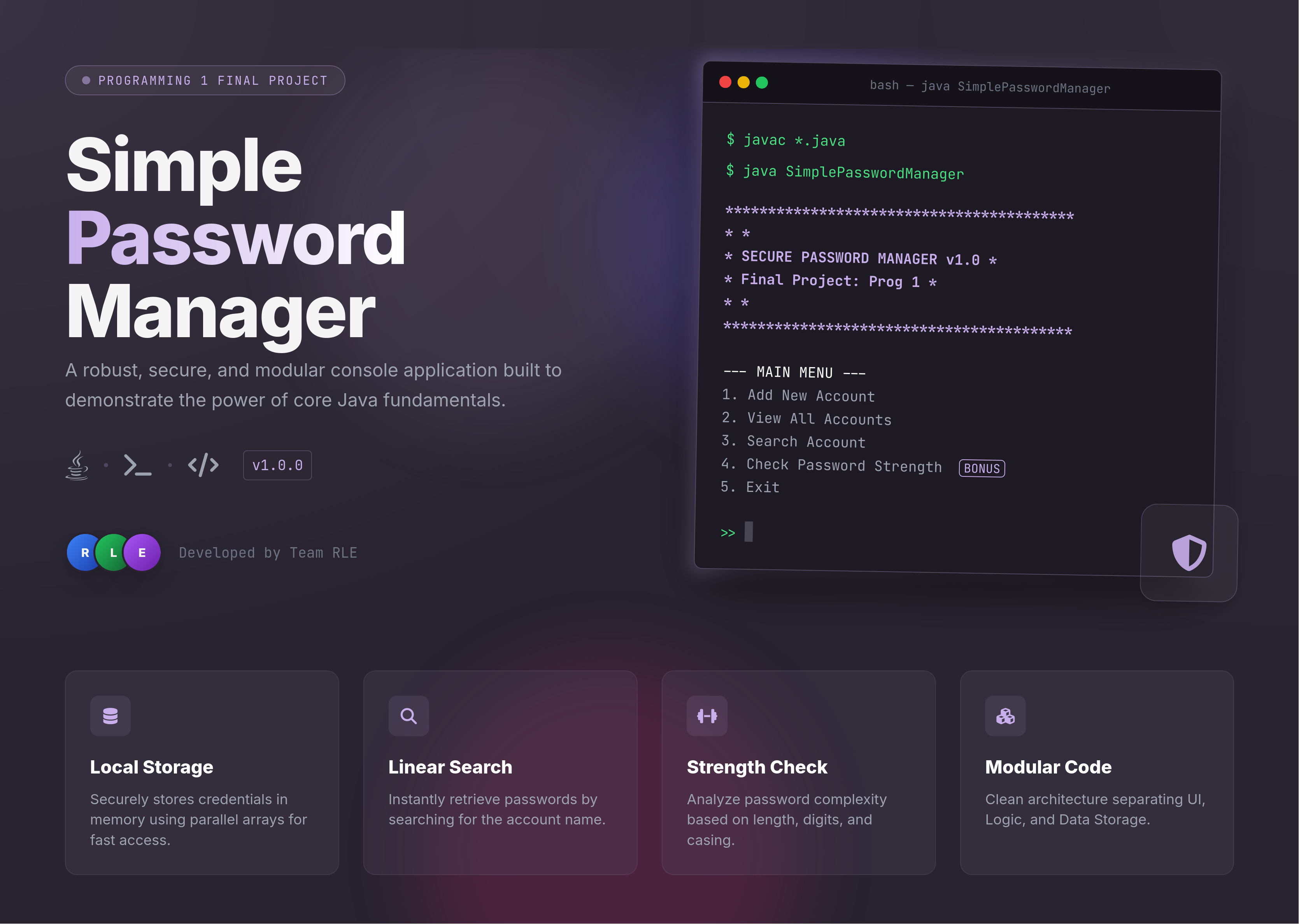Password Manager Display Preview